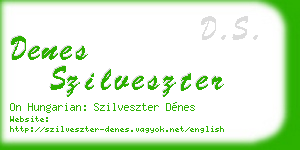 denes szilveszter business card